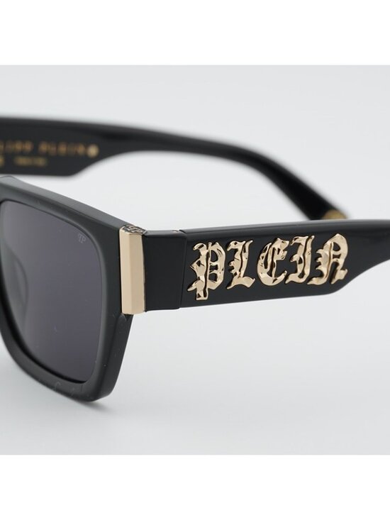 Philipp Plein SPP095M 0700 Sunglasses Black Square Frame, Grey Lenses main image 10
